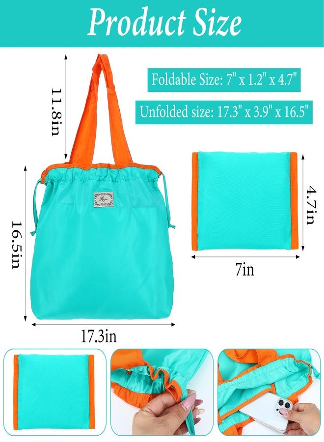 Lemecima 6 Pack Reusable Shopping Bags, Foldable Grocery Bags with Handles, Large Lightweight Tote Bag Fits in Pocket, Washable Beach Bag for Kitchen Travel Shopping - Image 2